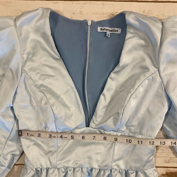 Reformation Weslan Dress Light Blue Size 2 - Picture 4 of 14